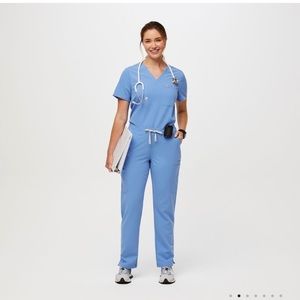 Figs Small Yola Skinny scrub pants in Ceil blue
